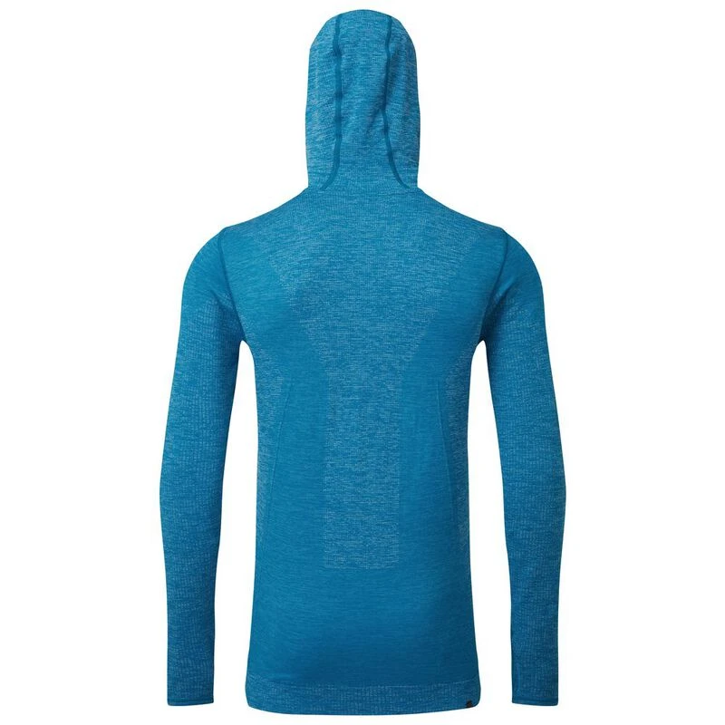 Ronhill Mens Life Seamless Hoodie (Prussian Blue Marl)