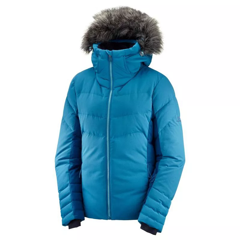 Salomon Womens Icetown Down Jacket Lyons Blue Poseidon Sportpursui