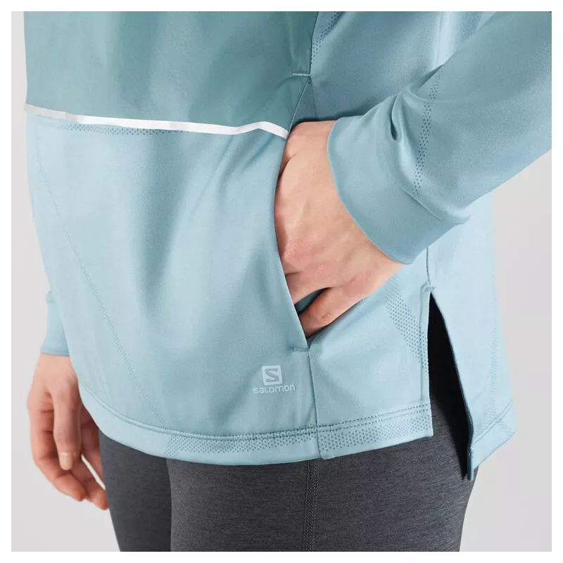 Salomon Womens Elevate Aero Cozy Pullover Smoke Blue Sportpursuit