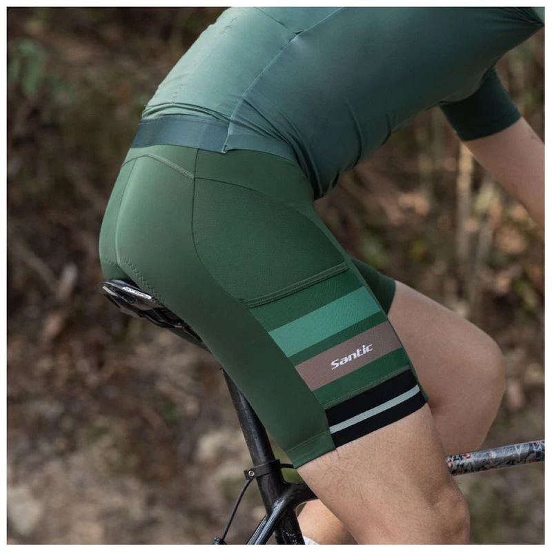 Santic Mens Dante Bib Shorts Green Sportpursuit