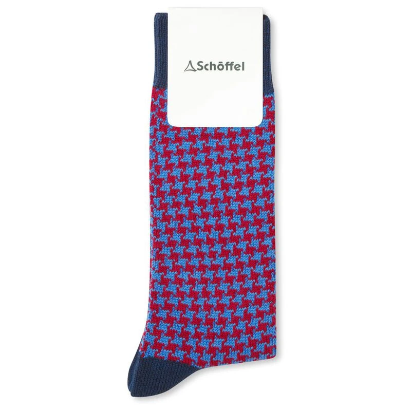 Schoffel Mens Houndstooth Merino Blend Socks (Ocean) Sportpursuit.co