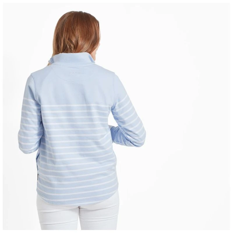 Schoffel Womens Hope Cove 1 4 Zip Pullover Pale Blue Stripe Sportp