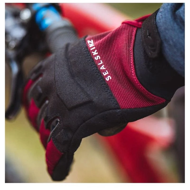 SealSkinz Waterproof All Weather MTB Gloves (Black/Red) Sportpursuit