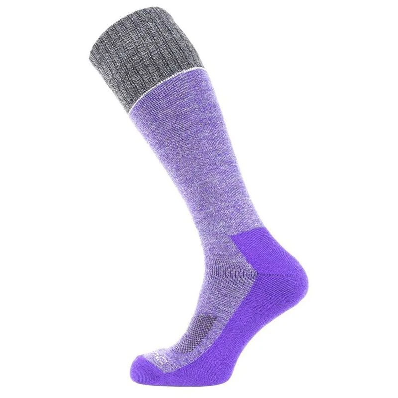 SealSkinz Solo Quickdry Knee Length Socks (Purple/Grey/Light Grey) S