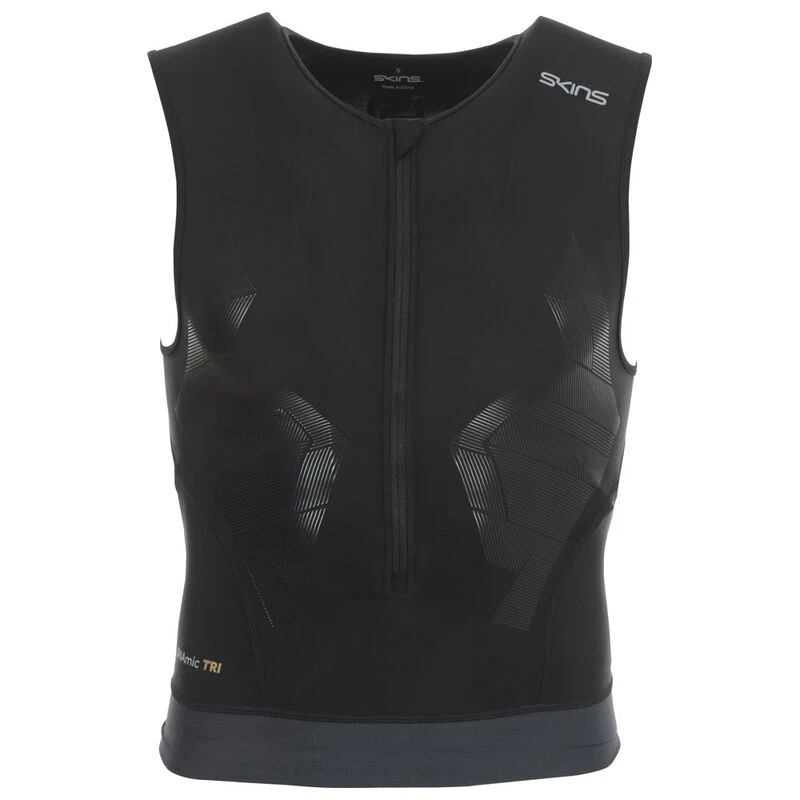 Skins Mens DNAmic Sleeveless Triathlon Top Black Carbon Sportpursu