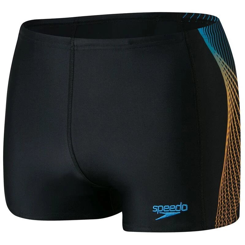 Speedo Mens Tech Panel Aquashorts (Black/Orange) | Sportpursuit.com