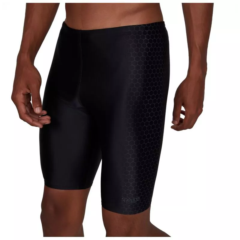 Speedo Mens Placement Jammers (Black/Grey)