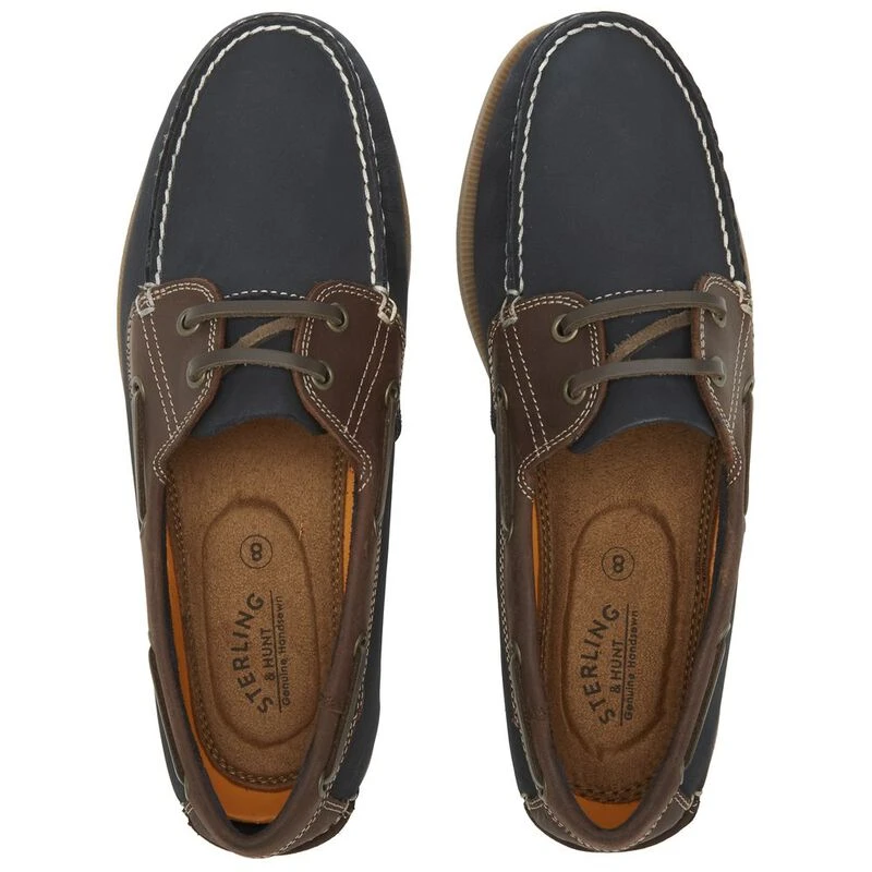 Sterling and Hunt Mens Rio Boat Shoes Navy Brown Sportpursuit