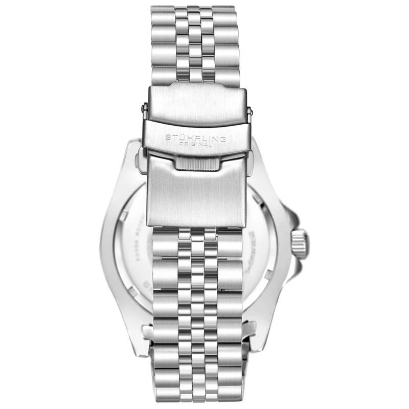 Stuhrling original men's gmt stainless steel bracelet watch hot sale