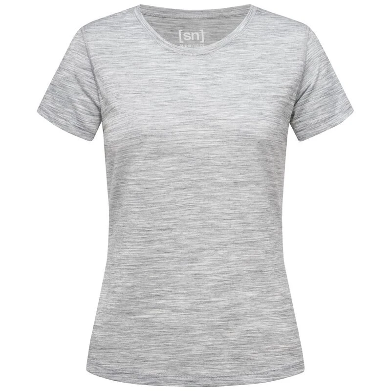 Super.Natural Womens Base 140g T-Shirt (Ash Melange) | Sportpursuit.co