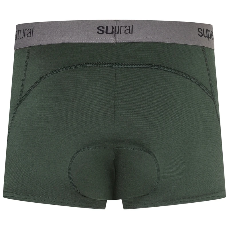 Super.Natural Mens Unstoppable Padded Cycling Underwear (Deep Forest)