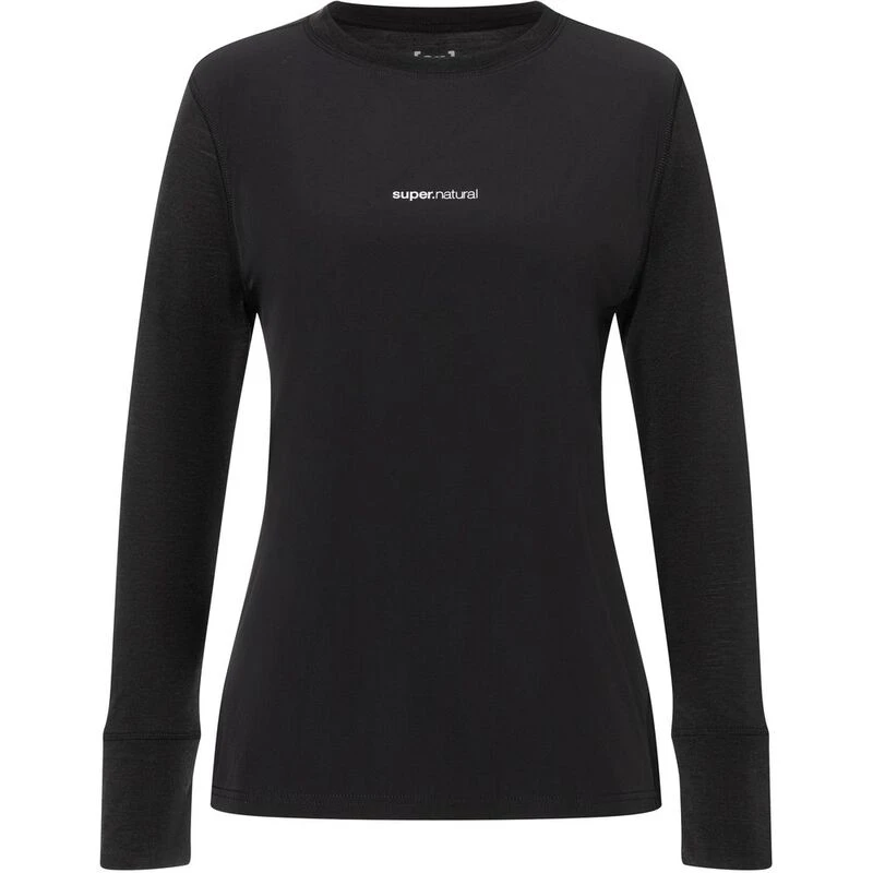 SuperNatural Womens Windbreaker Long Sleeve T-Shirt (Jet Black)