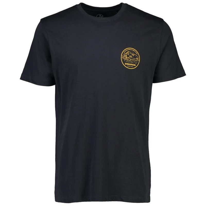 Swanndri Mens Barton T-Shirt (Washed Black/Yellow) | Sportpursuit.com