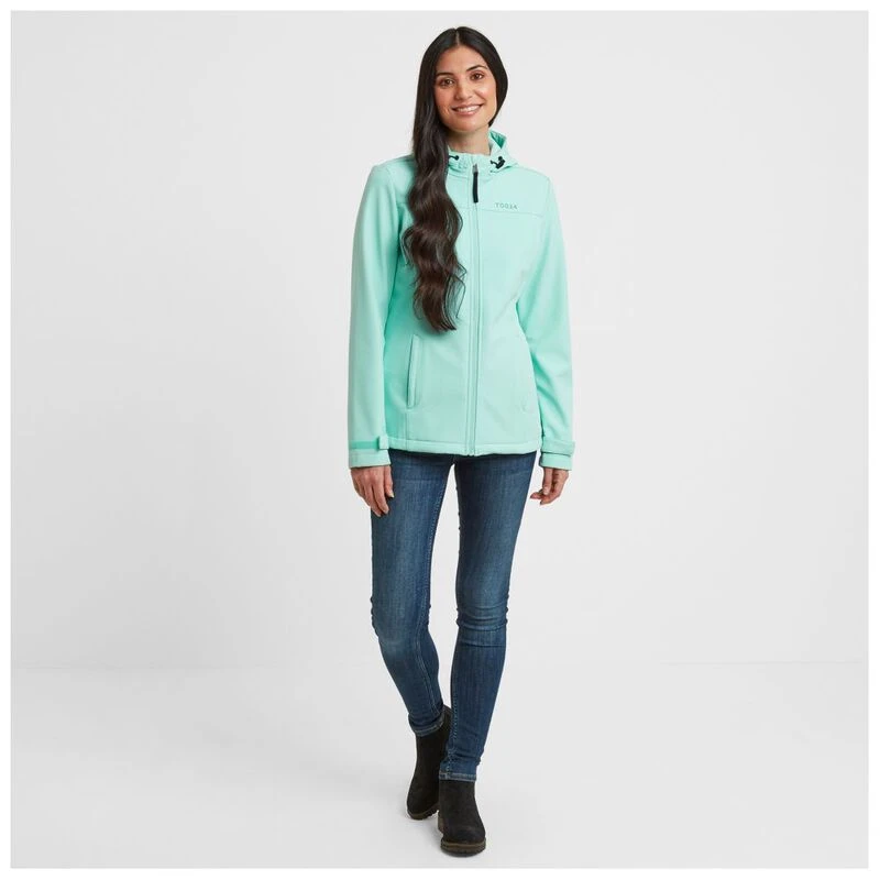 TOG 24 Womens Keld Softshell Hooded Jacket (Mint Blue) Sportpursuit.