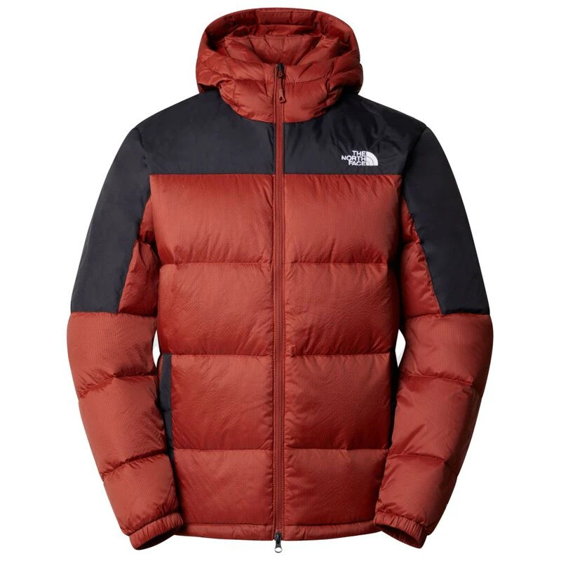 The North Face Mens Diablo Down Hooded Jacket (Brandy Brown/TNF Black)