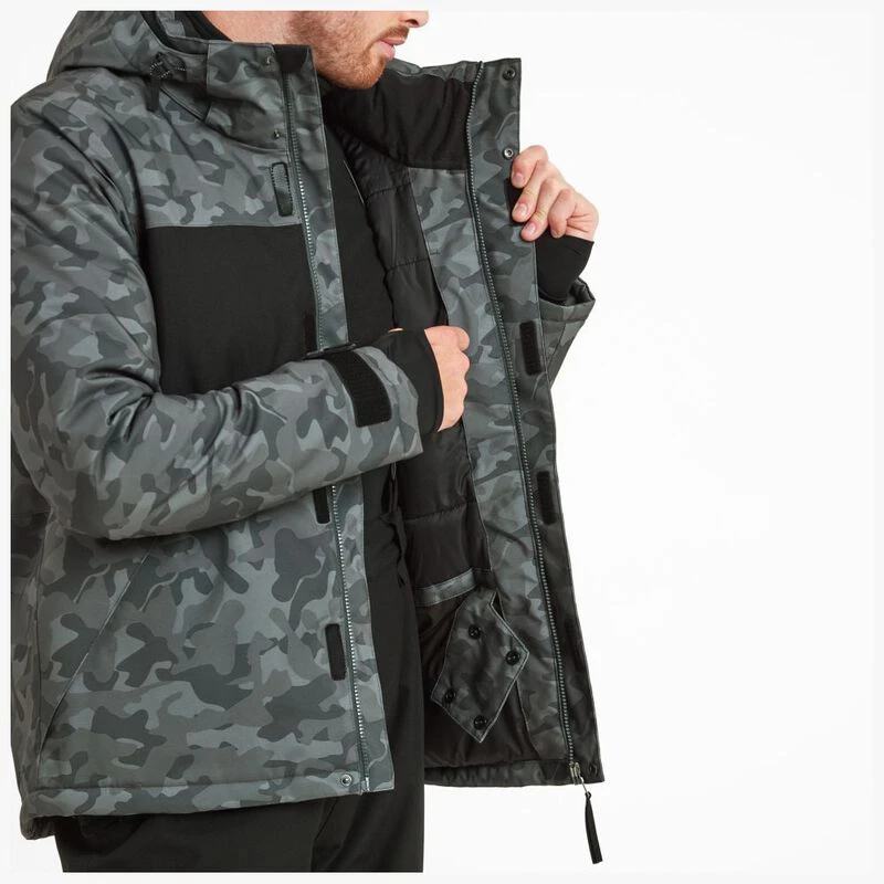 TOG 24 Mens Hunsworth Ski Jacket Steel Grey Camo Black Sportpursui
