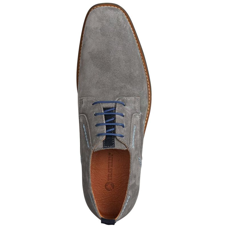 Travelin Mens London Low Suede Shoes Grey Suede Leather Smoothfit Trainers
