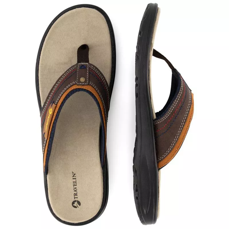 Travelin Mens Fiksdal Slippers Brown Sportpursuit