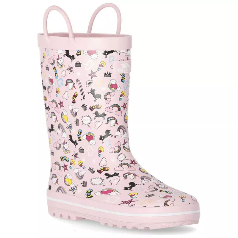 Trespass Kids Starryton Wellingtons Unicorn Pink Sportpursuit