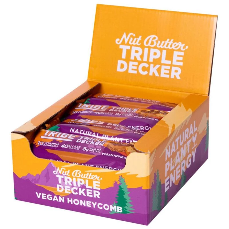 Tribe Nutrition Protein Triple Decker Bars (Vegan Honeycomb - 12 x 40g