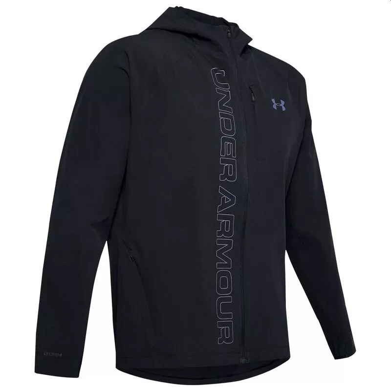 Under Armour Mens Qualifier Outrun Storm Jacket (Black/Black/Graphite)