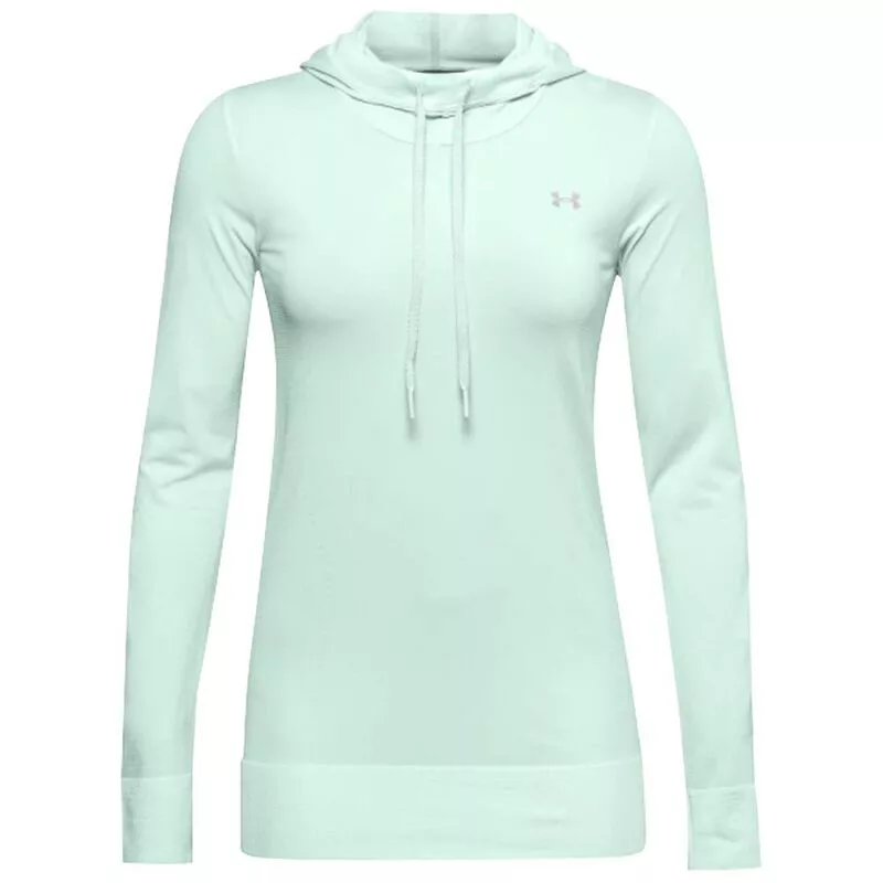 Under Armour Womens Seamless Hoodie Seaglass Blue Sportpursuit