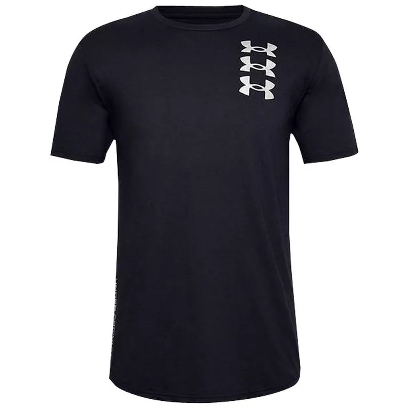 Under Armour Mens Triple Stack Logo Short Sleeve Top (Black) | Sportpu