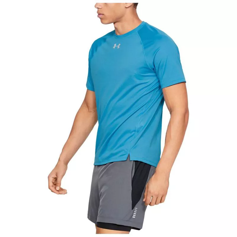 Under Armour Mens Qualifier Short Sleeve Top Ether Blue Sportpursu