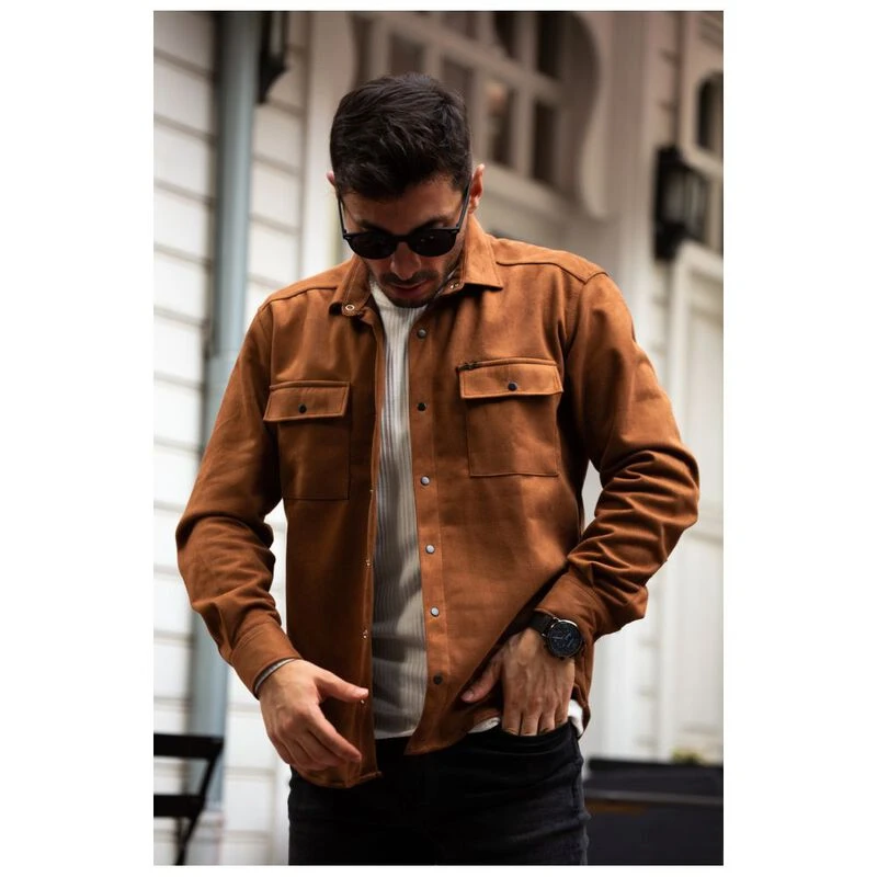 Valiberta Mens Suede Jacket Milk Brown Sportpursuit