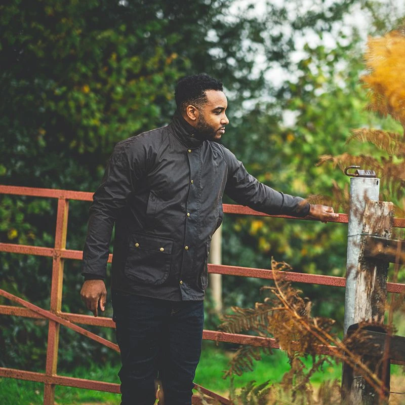 Mens black barbour jacket shop