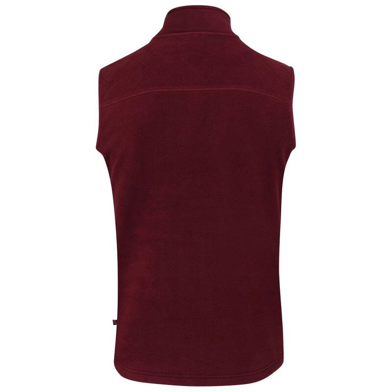 Wilde and King Mens Heath Fleece Gilet Burgundy Sportpursuit