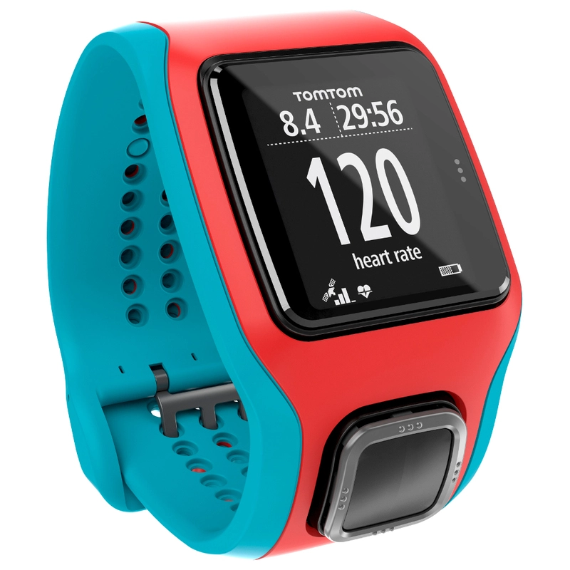 HRM Runner Cardio GPS Watch Cardio Comfort Strap Turquoise Red