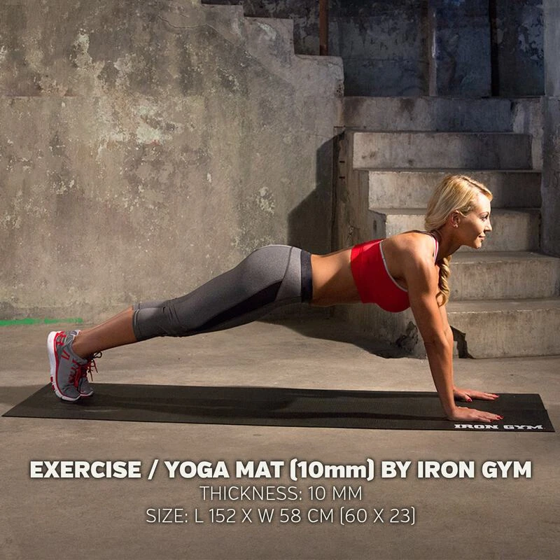 Iron Gym 10mm Yoga Mat Black Sportpursuit