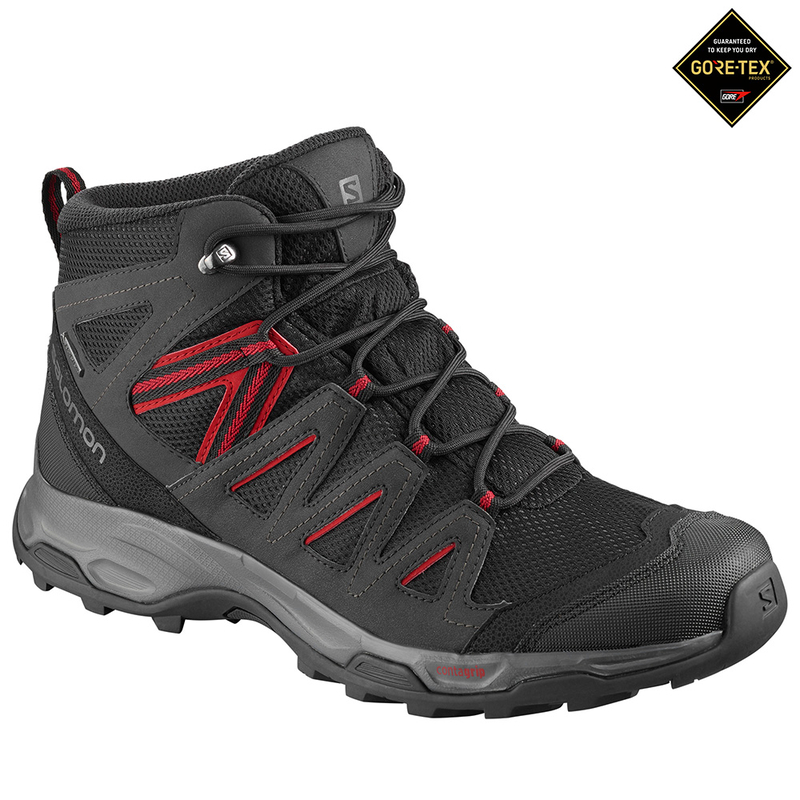 Salomon Mens GTX Boots (Black/Phantom/Red Dahila) | Sport