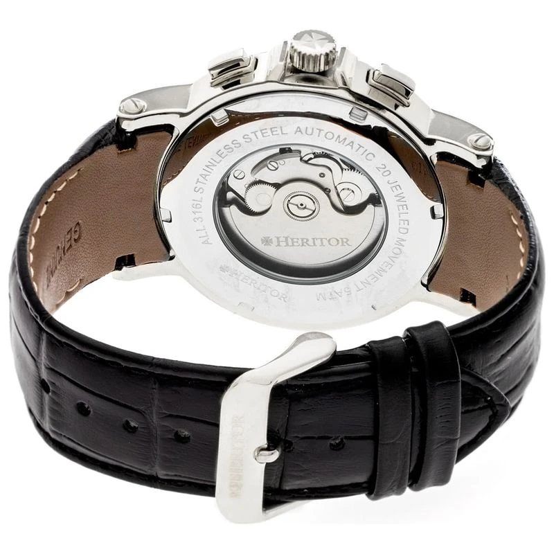 Heritor Mens Kingsley Watch Black Silver Silver Sportpursuit