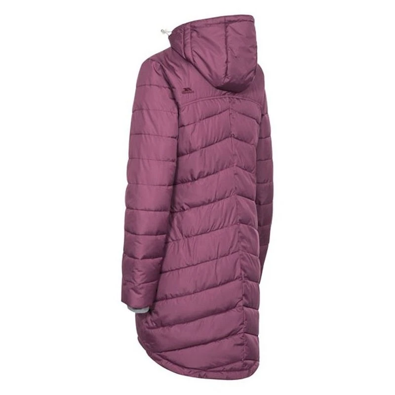 Trespass womens homely padded hooded long jacket navy 2025