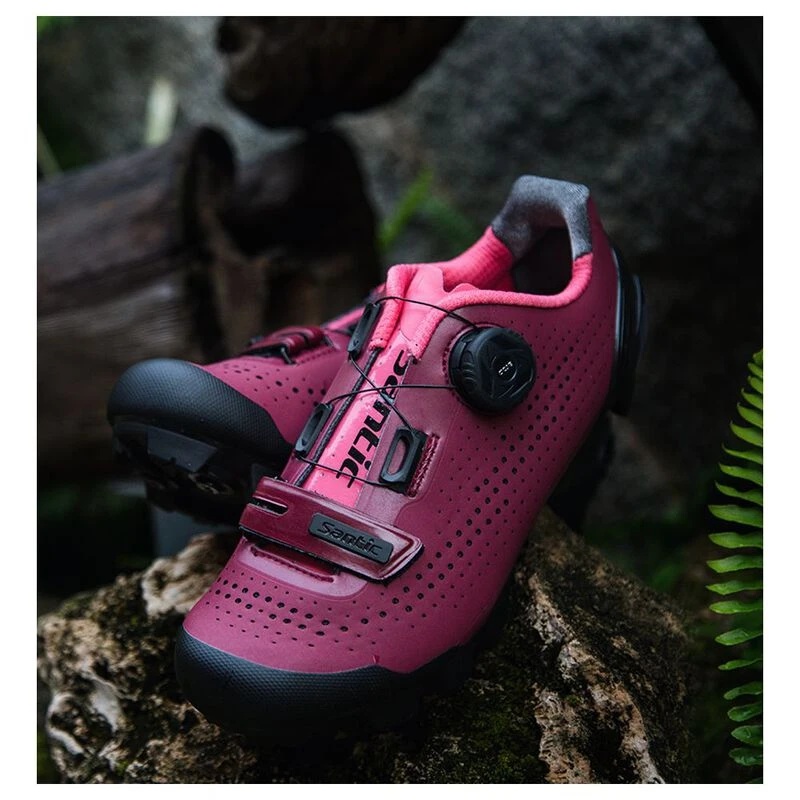 Santic Womens Aisha MTB Cycling Shoes Wine Red Pink Sportpursuit.c