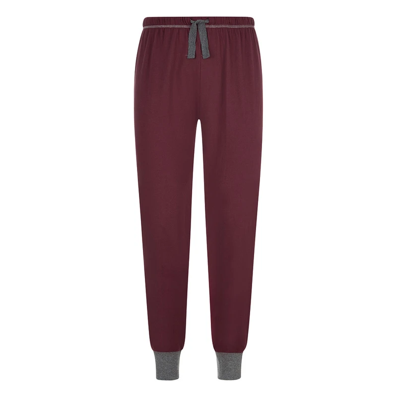 Wolsey Mens Long Sleeve T shirt and Trousers Burgundy Sportpursuit