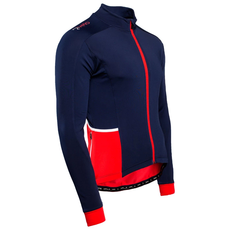 Rivelo Mens Felcott Thermal Long Sleeve Jersey (Navy/Red) | Sportpursu
