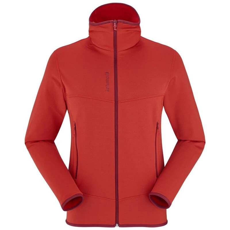 Lafuma Mens Track Thermal Hooded Fleece Vibrant Red Sportpursuit.c