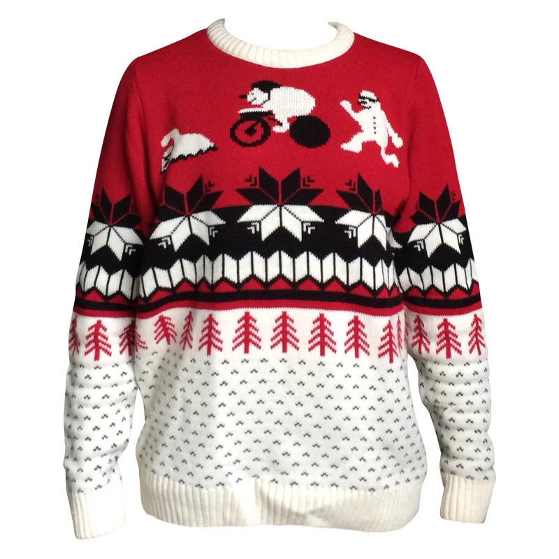 Tri Training Harder Triathlon Christmas Jumper Cream Red Sportpurs