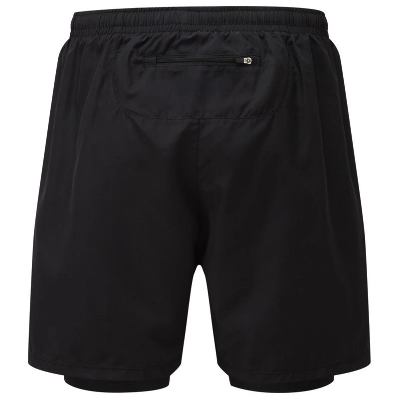 TribeSports Mens 5 Inch 2 in 1 Compression Shorts Black Sportpursu