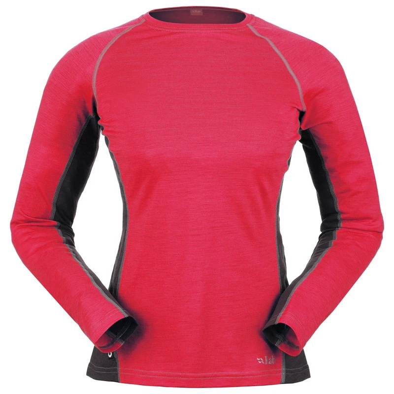 Rab Womens MeCo 120 Long Sleeve T Shirt Dragonfruit Sportpursuit.c